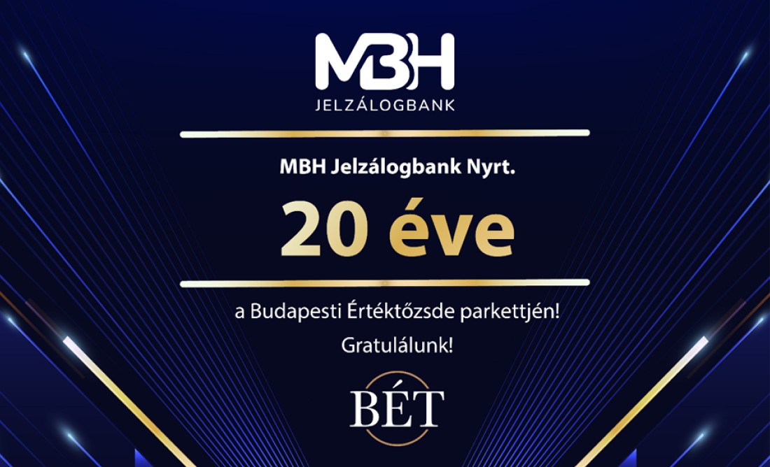 20 éve a tőzsdén - MBH Jelzálogbank elismervény 20 éve a tőzsdén - MBH Jelzálogbank elismervény